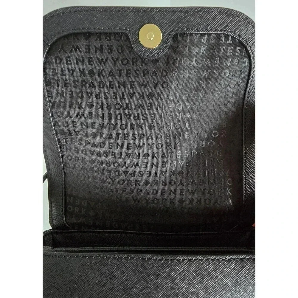 KATE SPADE NEW YORK CROSSBODY PURSE BLACK SAFFIANO LEATHER SMALL